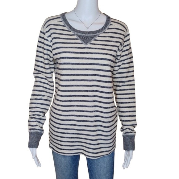 JCREW STRIPED PULLOVER, NAVY/CREAM Size XS - Picture 2 of 8